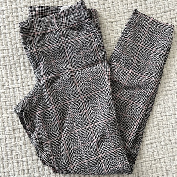 Old Navy Pants - Old Navy Black and Pink Plaid Pants